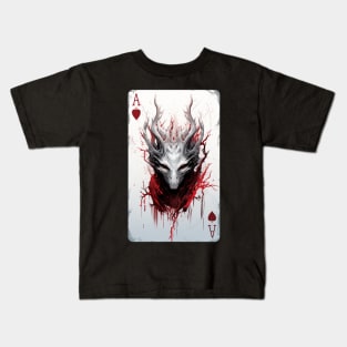 Ace Of Hearts Horror Card Kids T-Shirt